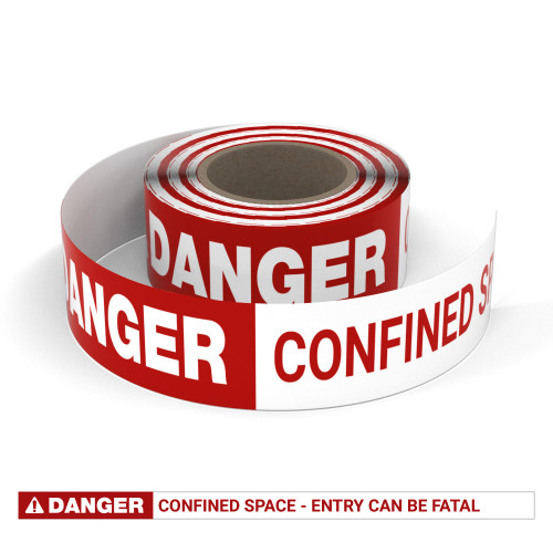 Danger: Confined Space - Entry Can Be Fatal - Smart Stripe Inline Printed Floor Tape