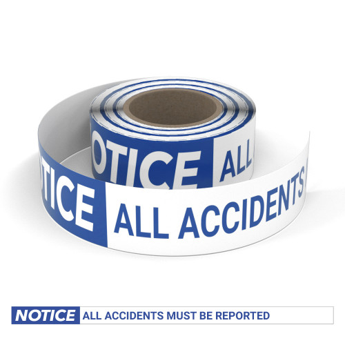 Notice: All Accidents Must Be Reported - Smart Stripe Inline Printed Floor Tape