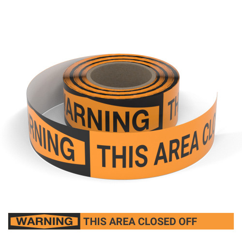 Warning: This Area Closed Off - Smart Stripe Inline Printed Floor Tape