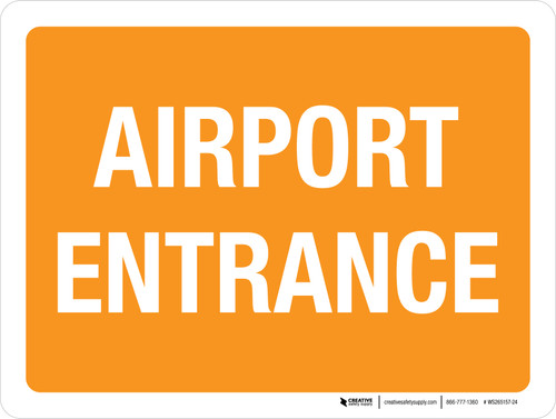 Airport Entrance Orange Landscape - Wall Sign