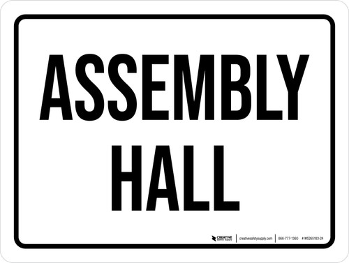 Assembly Hall White Landscape - Wall Sign