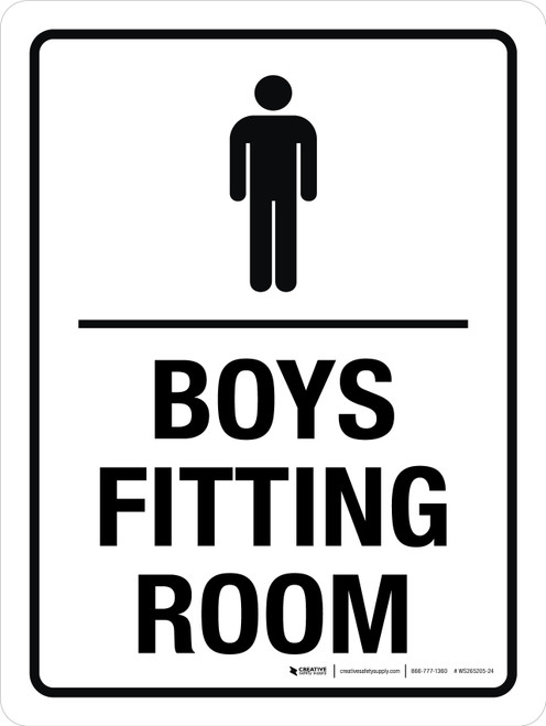 Boys Fitting Room Portrait - Wall Sign