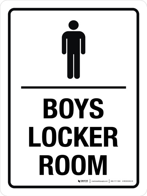 Boys Locker Room Portrait - Wall Sign