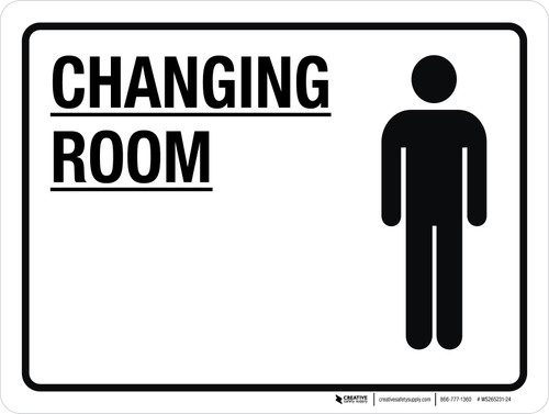 Changing Room (Male) Landscape - Wall Sign