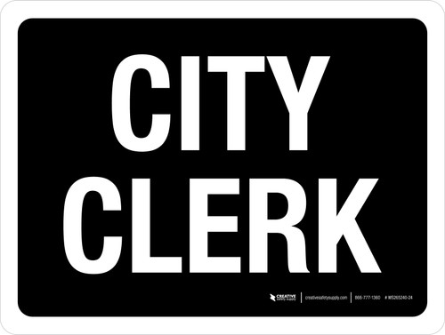 City Clerk Black Landscape - Wall Sign