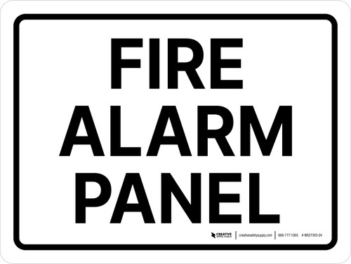 Fire Alarm Panel White Landscape - Wall Sign
