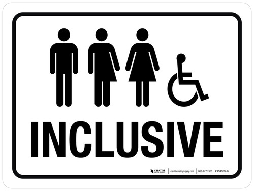 Inclusive (with Wheelchair Icon) Landscape - Wall Sign