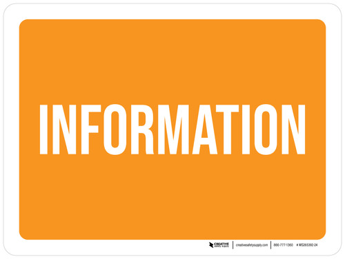 Information Orange Landscape - Wall Sign