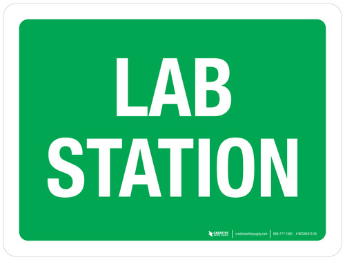 Lab Station Green Landscape - Wall Sign