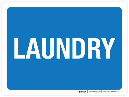 Laundry Blue Landscape - Wall Sign
