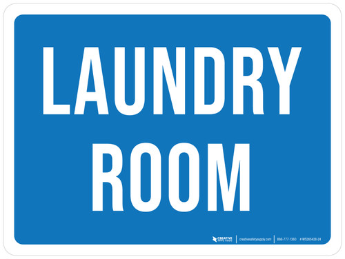 Laundry Room Blue Landscape - Wall Sign