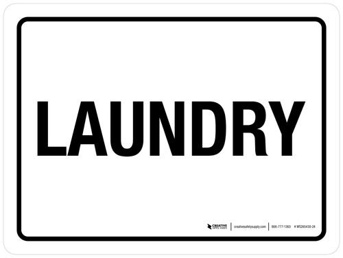 Laundry White Landscape - Wall Sign