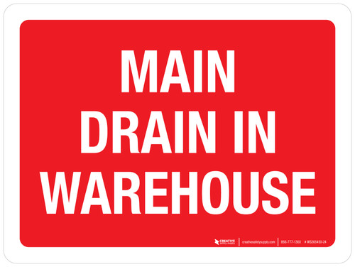Main Drain In Warehouse Red Landscape - Wall Sign