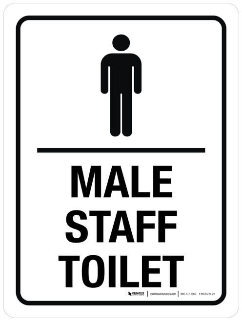 Male Staff Toilet with Icon Portrait - Wall Sign