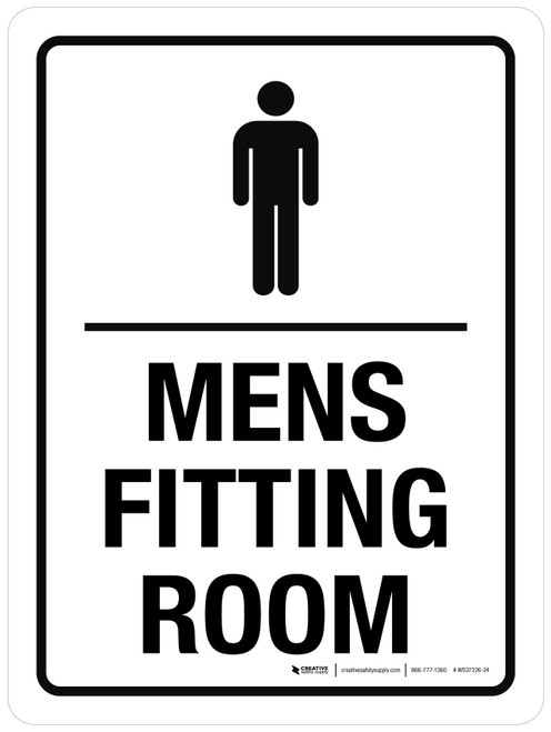 Mens Fitting Room with Icon Portrait - Wall Sign