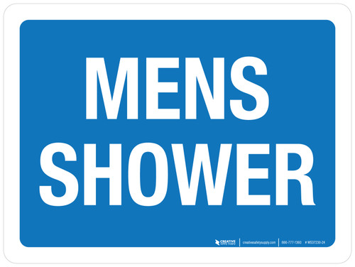 Mens Shower Blue Landscape - Wall Sign