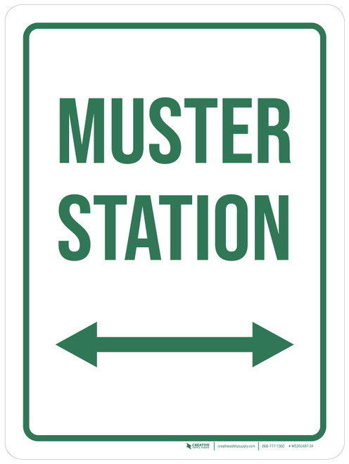 Muster Station (Double Arrow) Portrait - Wall Sign