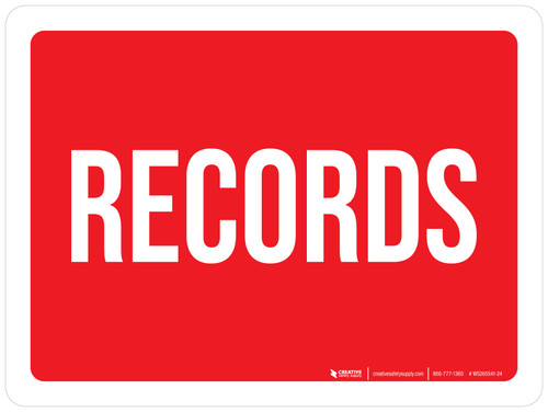Records Red Landscape - Wall Sign