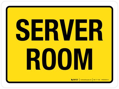 Server Room Yellow Landscape - Wall Sign