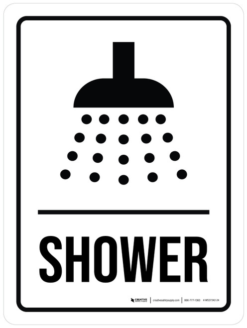Shower with Icon Portrait - Wall Sign