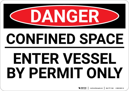 Danger: Enter Vessel Permit Only - Wall Sign