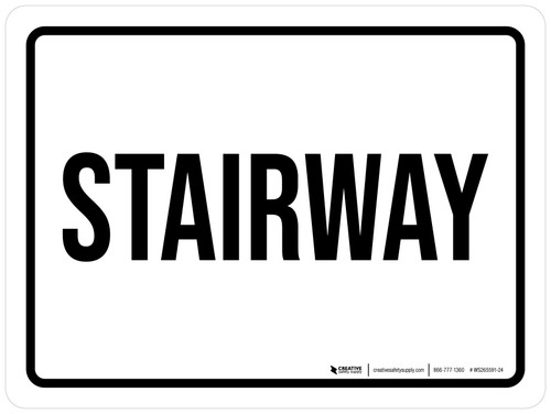 Stairway White Landscape - Wall Sign