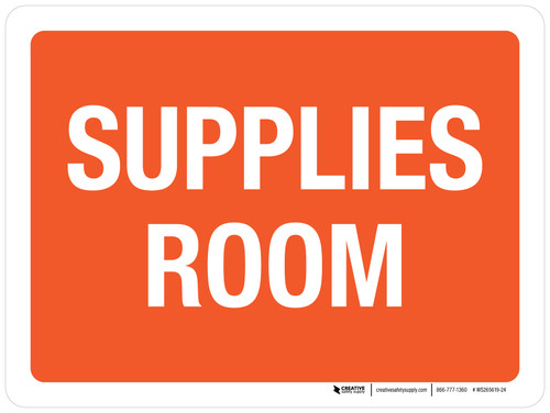 Supplies Room Orange Landscape - Wall Sign