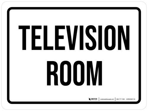 Television Room White Landscape - Wall Sign