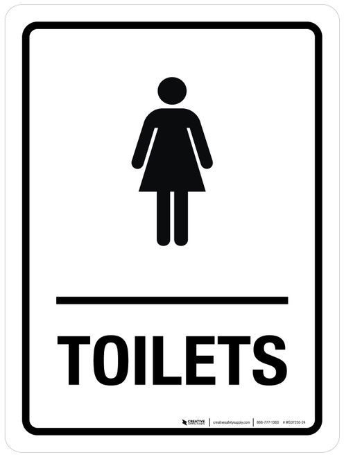 Toilets (Women Icon) Portrait - Wall Sign