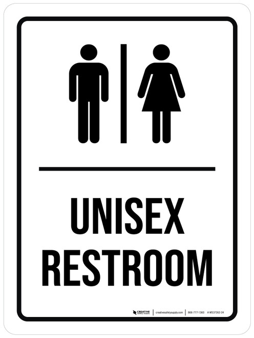 Unisex Restroom Portrait - Wall Sign