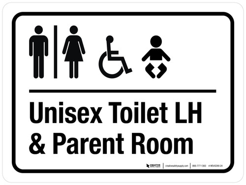Unisex Toilet LH & Parent Room Landscape - Wall Sign