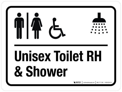 Unisex Toilet RH & Shower Landscape - Wall Sign