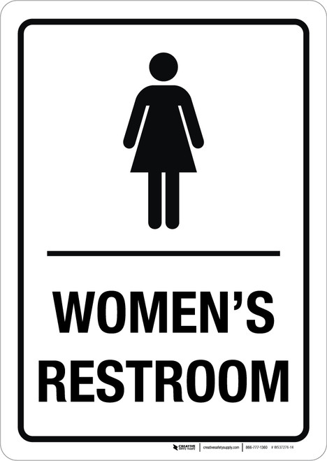 Women's with Icon Restroom Portrait - Wall Sign