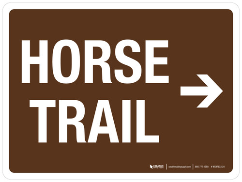 Horse Trail (with Right Arrow) Landscape - Wall Sign