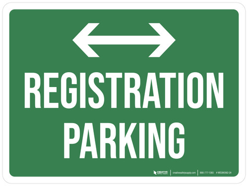 Registration Parking (with Arrows) Landscape - Wall Sign