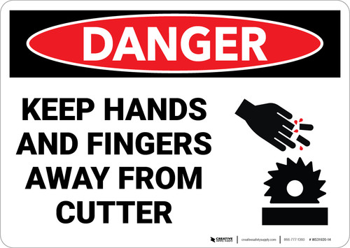 Danger: Machine Hands Fingers Cutter - Wall Sign
