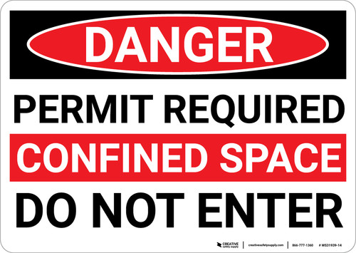 Danger: Permit Required Confined Space - Wall Sign