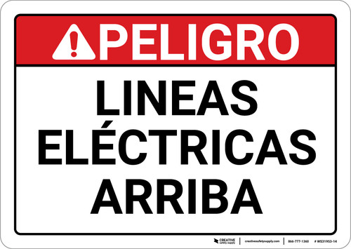 Danger: Spanish Overhead Power Lines - Wall Sign
