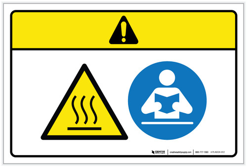 Caution: Hot Surface Read User Guide Before Operating (Wordless ISO/ANSI) - Label