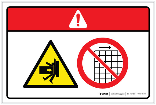 Danger: Body Crush Hazard (Wordless ISO/ANSI) - Label