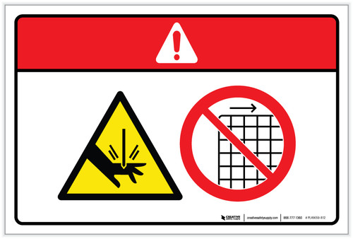 Danger: Cut or Sever Hazard (Wordless ISO/ANSI) - Label