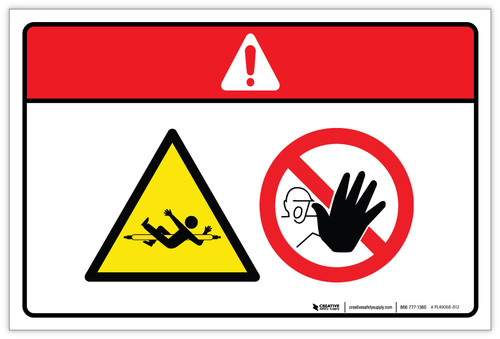 Danger: Drawing In And Crush Hazard Stay Clear (Wordless ISO/ANSI) - Label