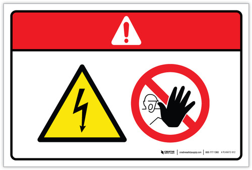 Danger: Electric Shock Hazard Stay Away (Wordless ISO/ANSI) - Label