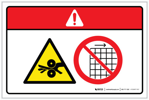 Danger: Entanglement Hazard Pinch Point (Wordless ISO/ANSI) - Label