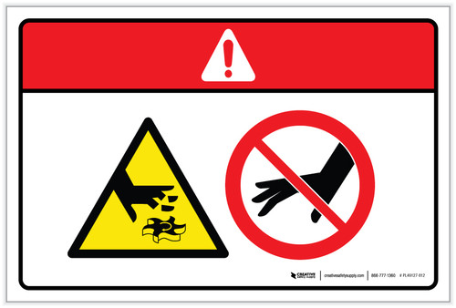 Danger: Rotating Blade Hazard (Wordless ISO/ANSI) - Label