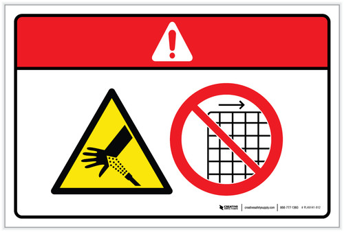 Danger: Sking Puncture Hazard (Wordless ISO/ANSI) - Label