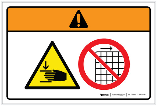 Warning: Crush Hazard (Wordless ISO/ANSI) - Label