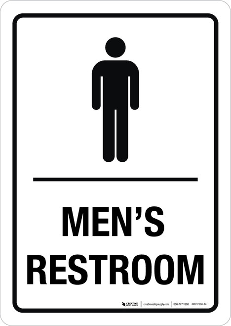 Men's Restroom with Icon Portrait - Wall Sign
