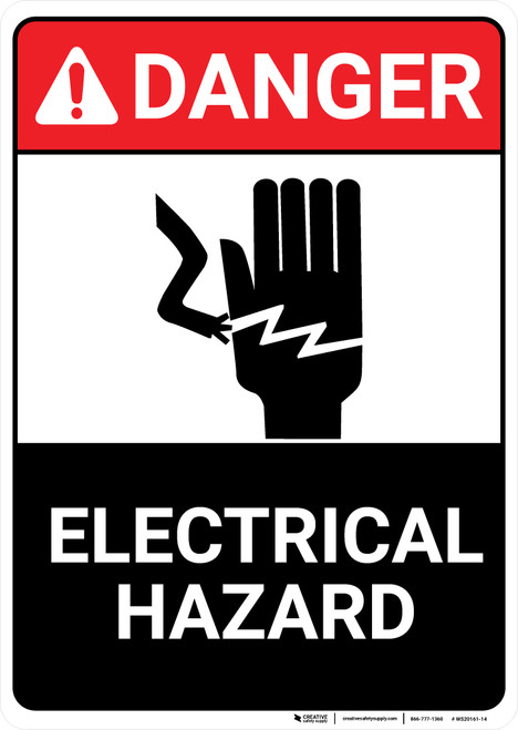 Danger: Electrical Hazard With Icon ANSI - Wall Sign