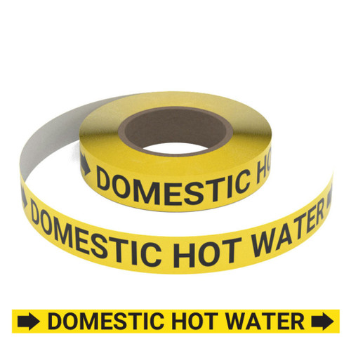 Domestic Hot Water (Yellow) - Pipe Marking Roll